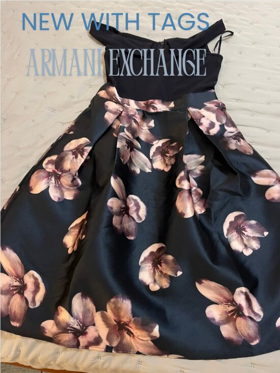 A/X Armani Exchange Dresses & Skirts - X Paris Navy Floral Midi Dress